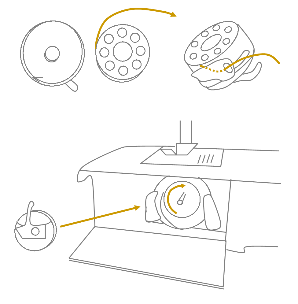 sewing machine bobbin threading diagrams